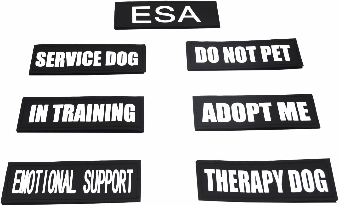 2 Pack Reflective Service Dog Patches with Hook Back for Pet Collar Vest Harness - 3 Sizes image 5