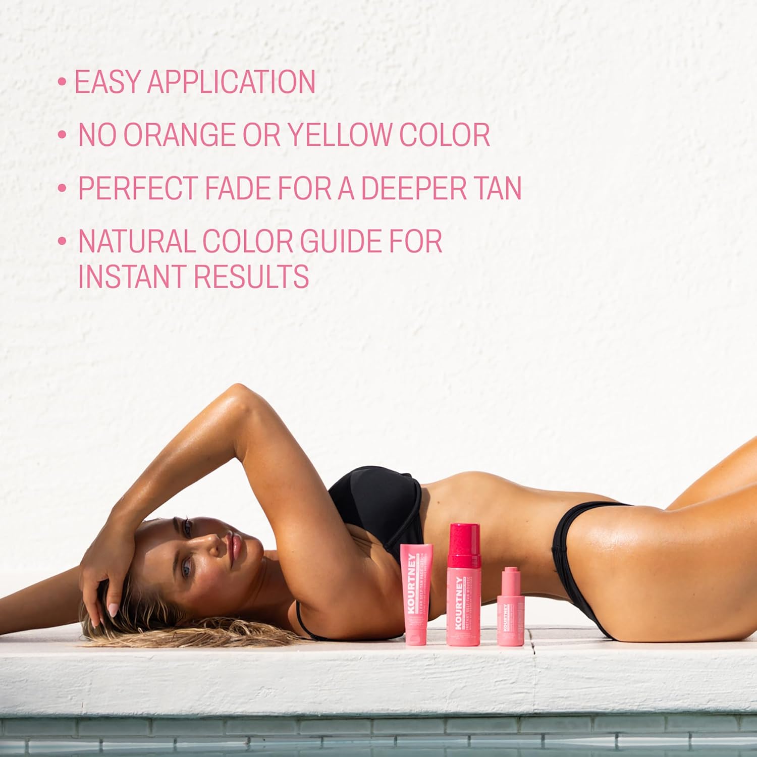 KOURTNEY Instant Self-Tan Mousse - Sunless Tanning Foam for Natural-Looking Glow - Easy to Apply Self Tan - Streak-Free Body Tanning - Medium - 4.2 oz - Image 3