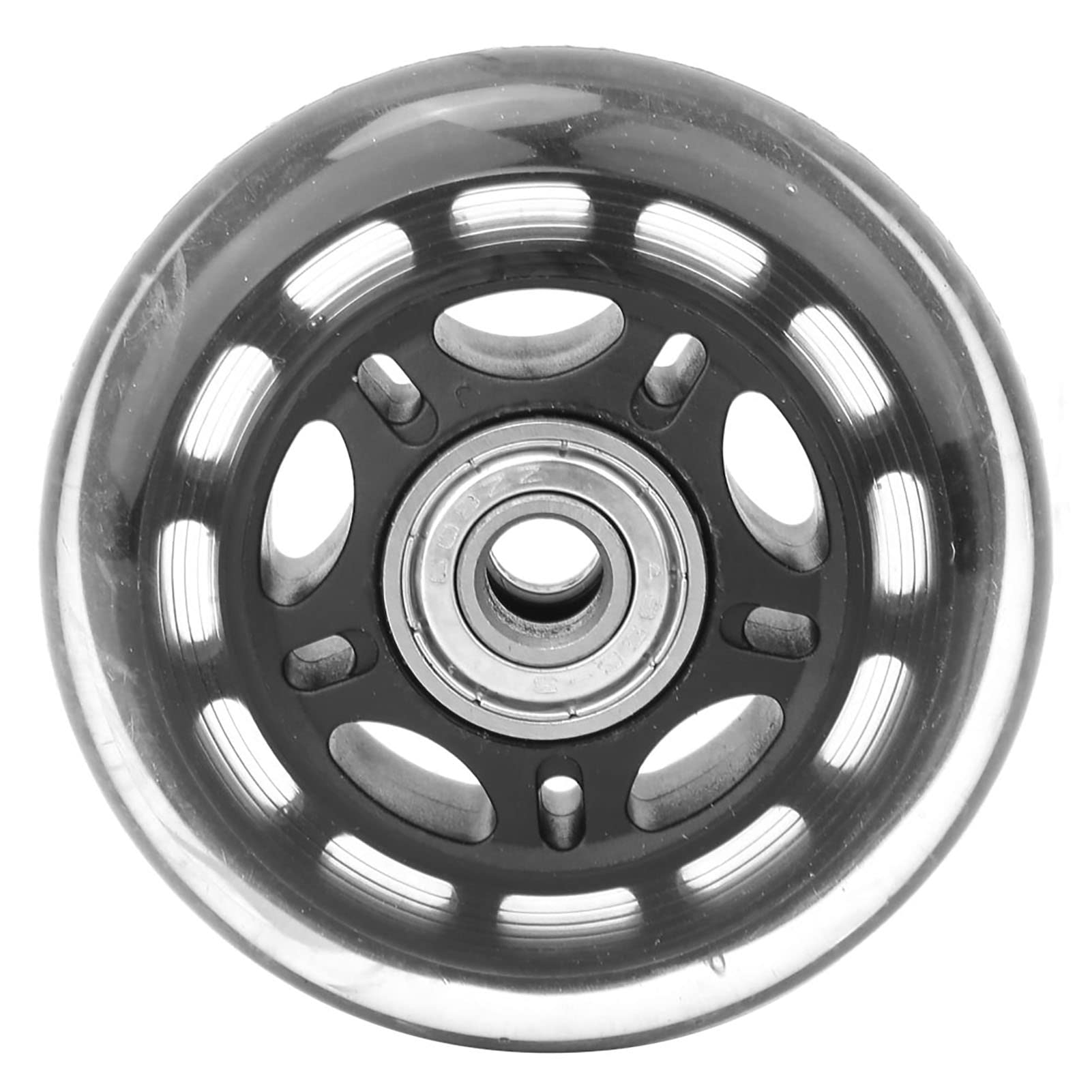 Fafeicy 608ZZ Bearing Casters Wheel 3in Silent PU 76mm 40kg Load Skate Replacement for Inline Skates Luggage Cart Accessories Black