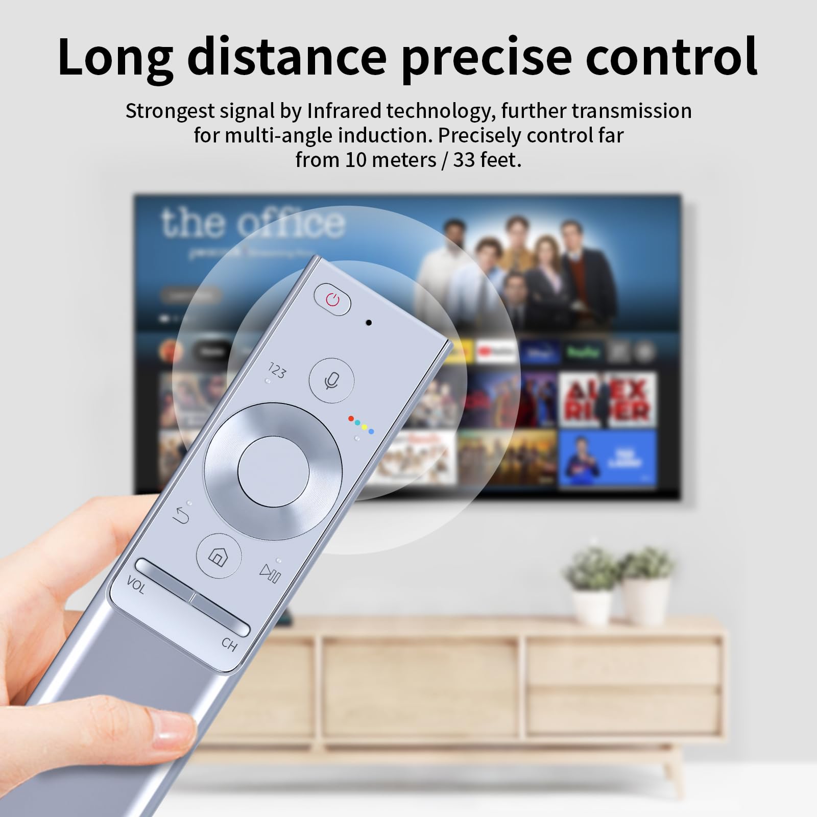 New BN59-01270A Voice Fernbedienung Ersatz Passend für Samsung 4K QLED HD HDR Smart TV Kompatibel mit BN59-01265A BN5901270A UE43NU7445U UE65MU6449U QE65Q8F Q7 Q8 Q9, Universalfernbedienung