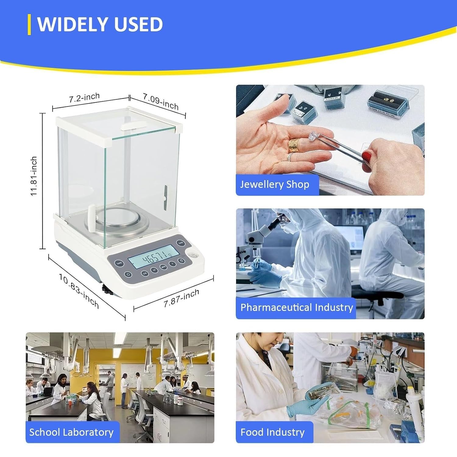 Balanza analítica 0,0001 g, báscula de laboratorio de precisión 120 g con protección contra sobrecarga