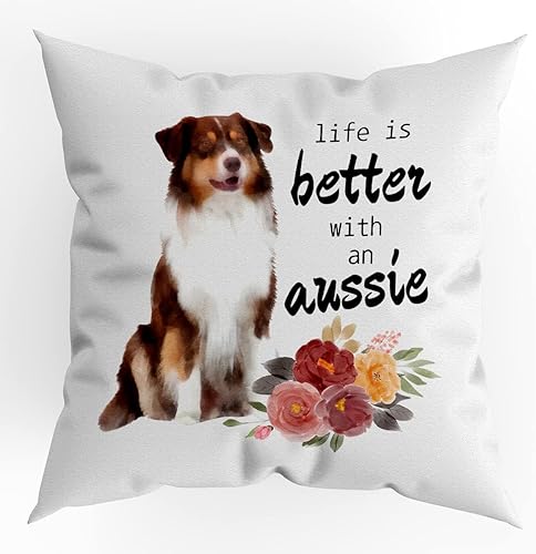 Miniatura 1 de Life is Better with an Aussie - Funda de cojín decorativa para perro de montaña bernesa de 18 x 18 pulgadas para sofá cama regalos para amantes de