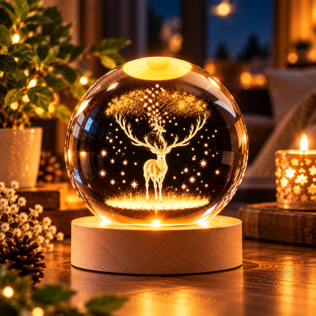 Happy Birthday Crystal Ball Lamp - USB LED Night Light -9 Happy Birthday Crystal Ball Lamp - USB LED Night Light -9