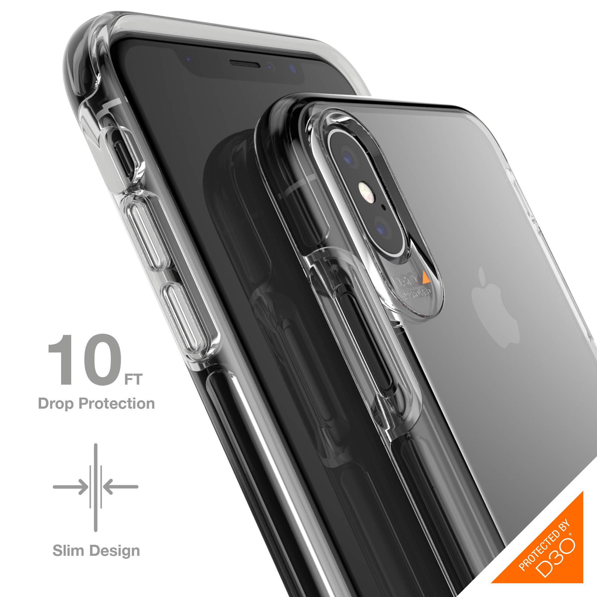 Gear4 ZAGG 4 Crystal Palace Designed for iPhone X/XS Case, Advanced Impact Protection by D3O - Clear