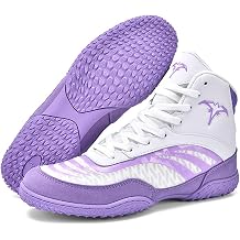 Mens Boxing Shoes Lightweight Breathable Wrestling Shoes Anti-Slip Rubber Soles, MMA Kick Boxing Pro Fighting Boots for Wrestling, Boxing and Weightlifting