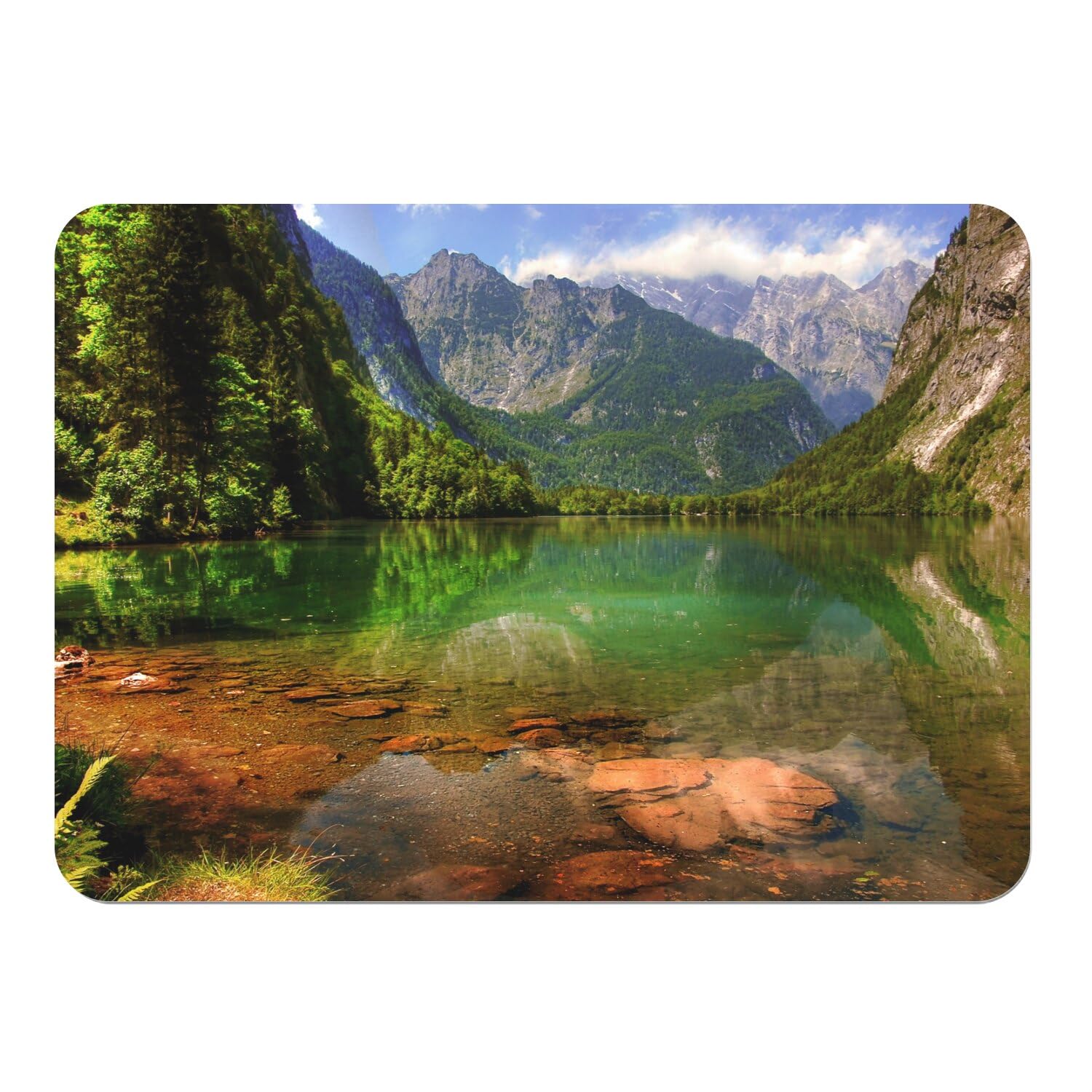 Set de table liège lac de montagne vert grand format lot de 4 napperons souples pour repas