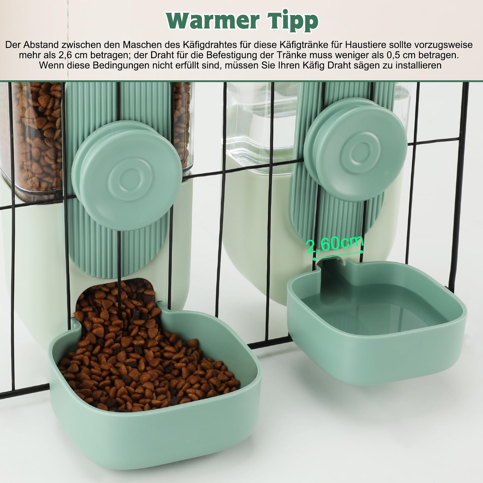 Gabbia Sospesa, Dispenser Di Acqua Per Conigli, Mangiatoia Per