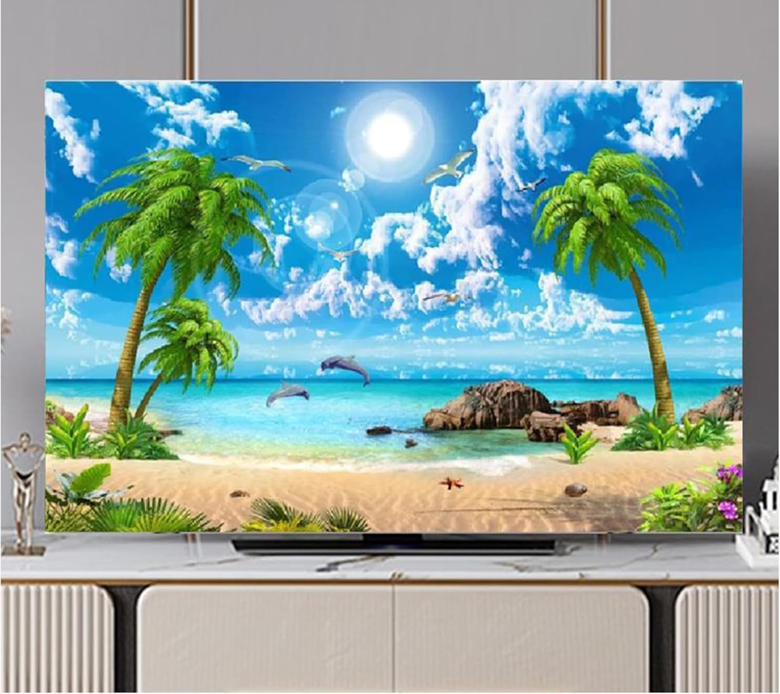 ,012,80in(188 * 110cm),Funda Protectora Decorativa para TV, A Prueba De Polvo Y Resistente A Los Arañazos para Televisores Planos Y Curvos De 32 A 80 Pulgadas, Decoración Universal para El Hogar.