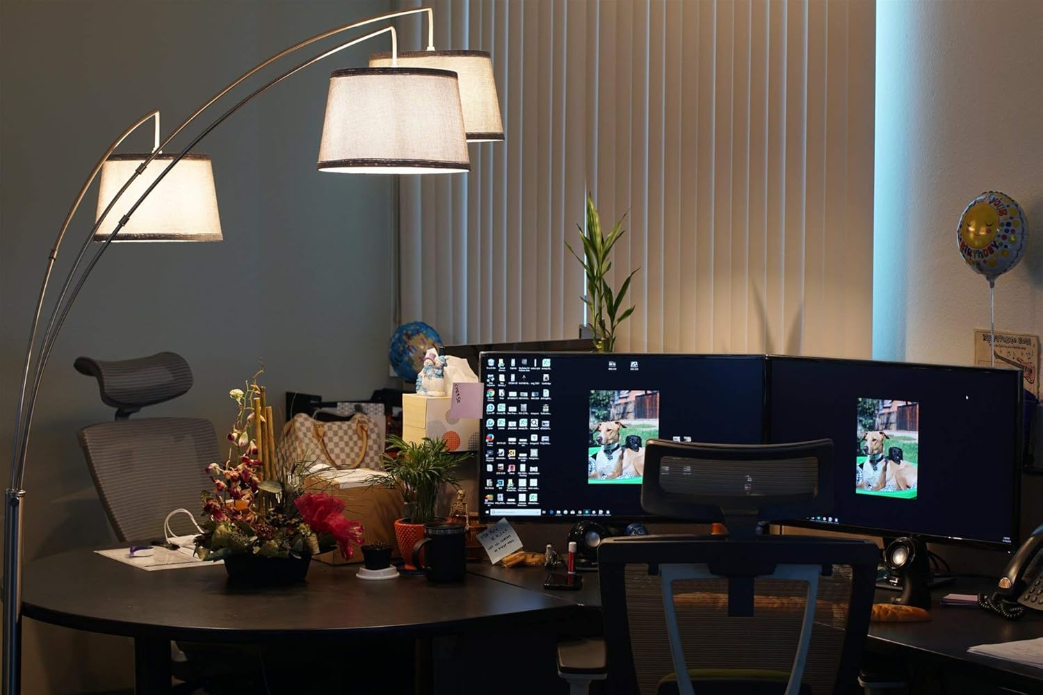 Blасk Frіdау 🔥 Kira Home Akira 78.5 Modern 3-Light Arc Floor Lamp with 3-Way Switch, Gray Burlap Shades + Brushed Nickel Finish