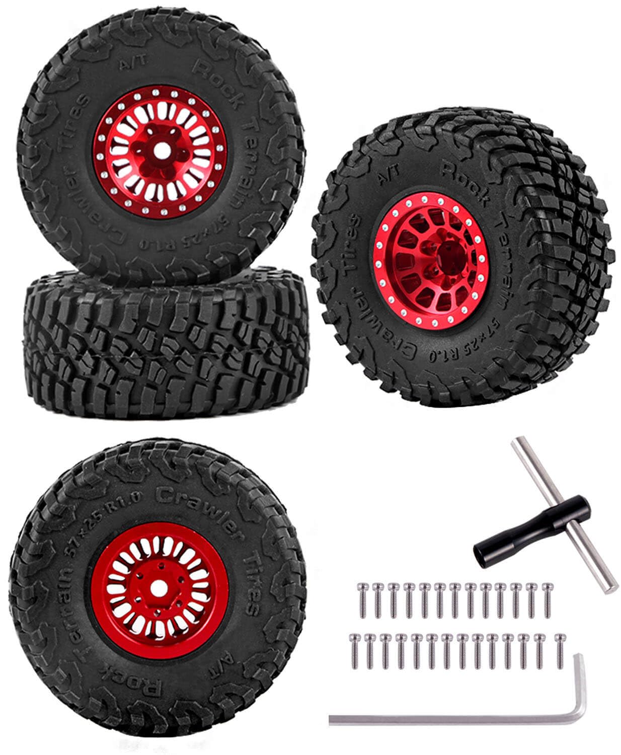 Buy hopsupRC Aluminum 1.0in Beadlock RC Wheels for 1/18 1/24 TRX4M