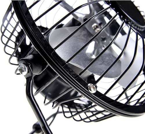 Miniatura 3 de PowerTRC Mini ventilador personal de escritorio USB (diseño de metal, funcionamiento silencioso cable USB de 3.9 pies, alta compatibilidad)