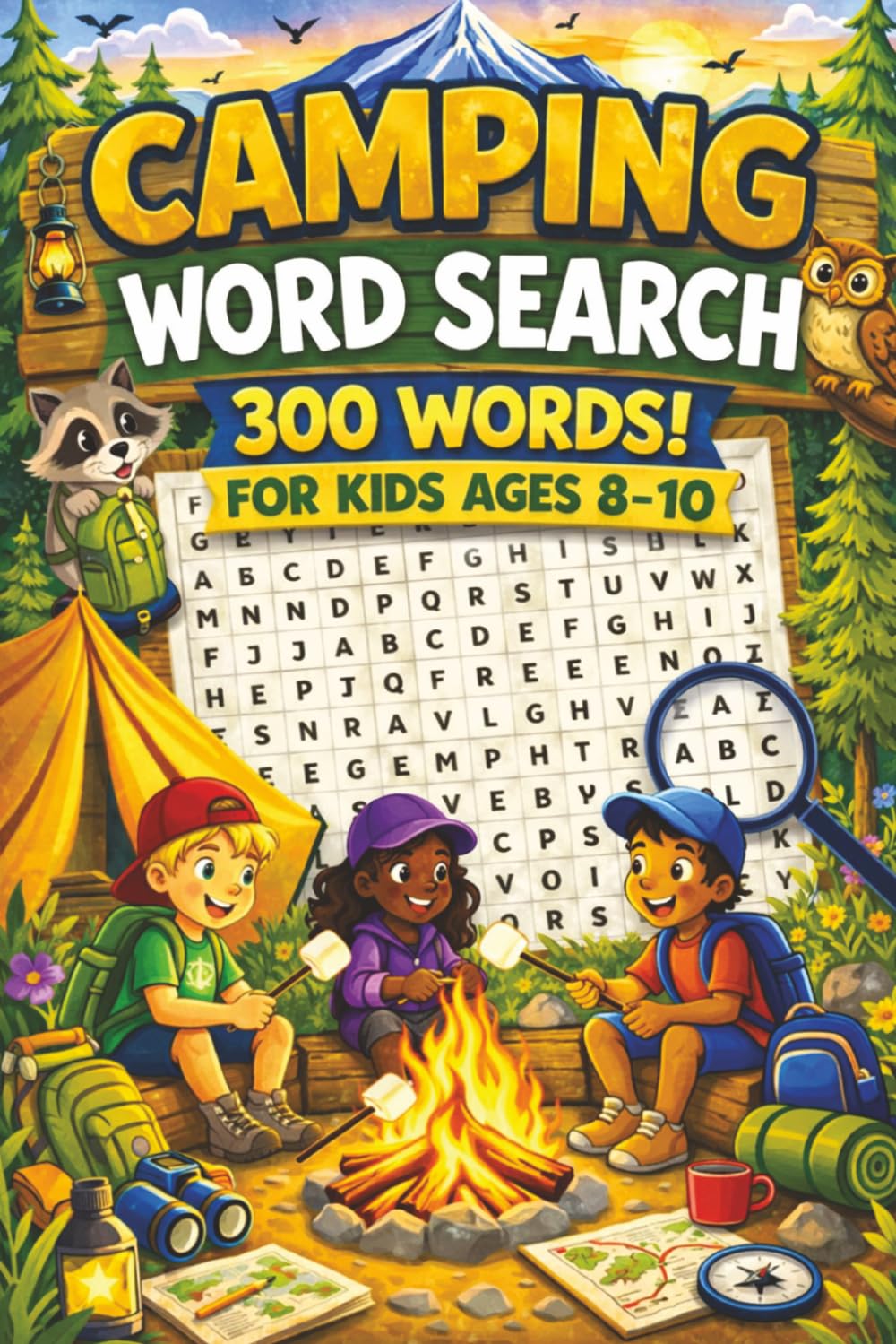 Camping Word Search for Kids ages 8-10: 50 Camping-Themed Word Search Puzzles to Boost Vocabulary, Spelling, and Learning! Fun and Educational! (Quality educational word search puzzle books for kids)