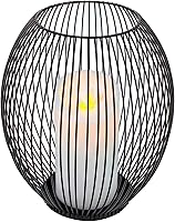 Vista 1 de OLEEK Portavelas pequeños para exteriores para patio, portavelas de pilar, portavelas de alambre negro para centro de mesa, velas decorativas