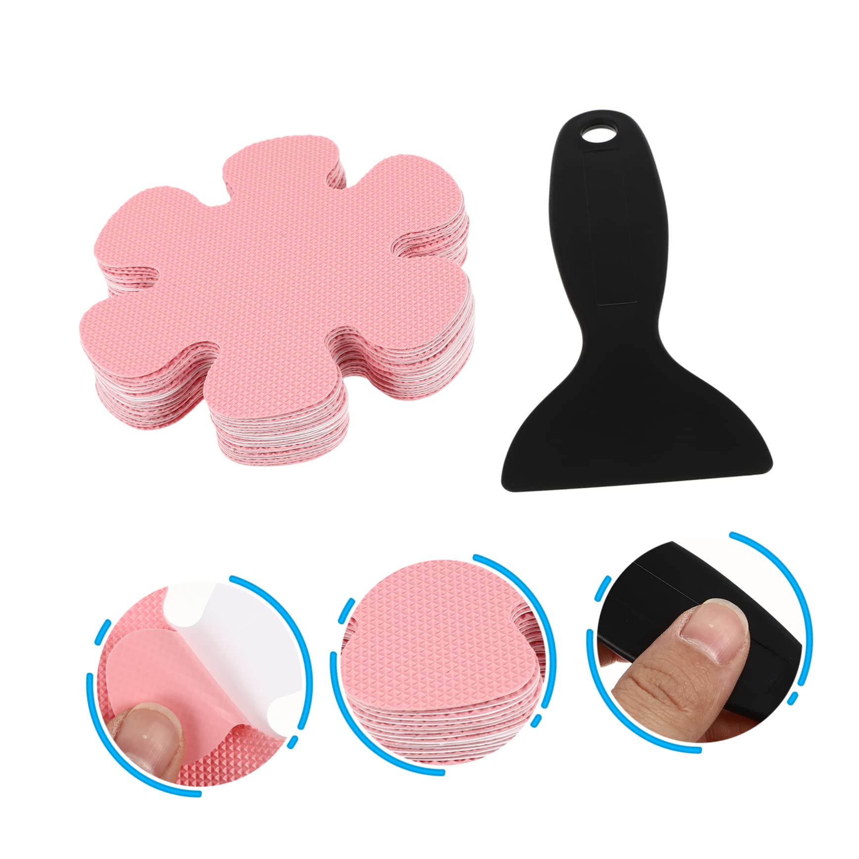 DECHOUS 3 Juegos Pegatinas Antideslizantes bañera niño Pegatinas Piso de la Ducha no Pegatinas Ducha Pegatinas Ducha Antideslizante Pegatinas Ronda Cinta Adhesiva peva Rosa