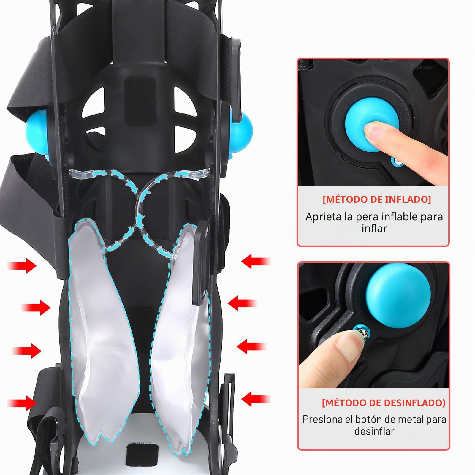 Botas altas para fracturas, inflables, para caminar, con cámara de aire, para esguince de tobillo, recuperación del dolor de pies, fractura de pantorrilla, pie roto, tendinitis de Aquiles
