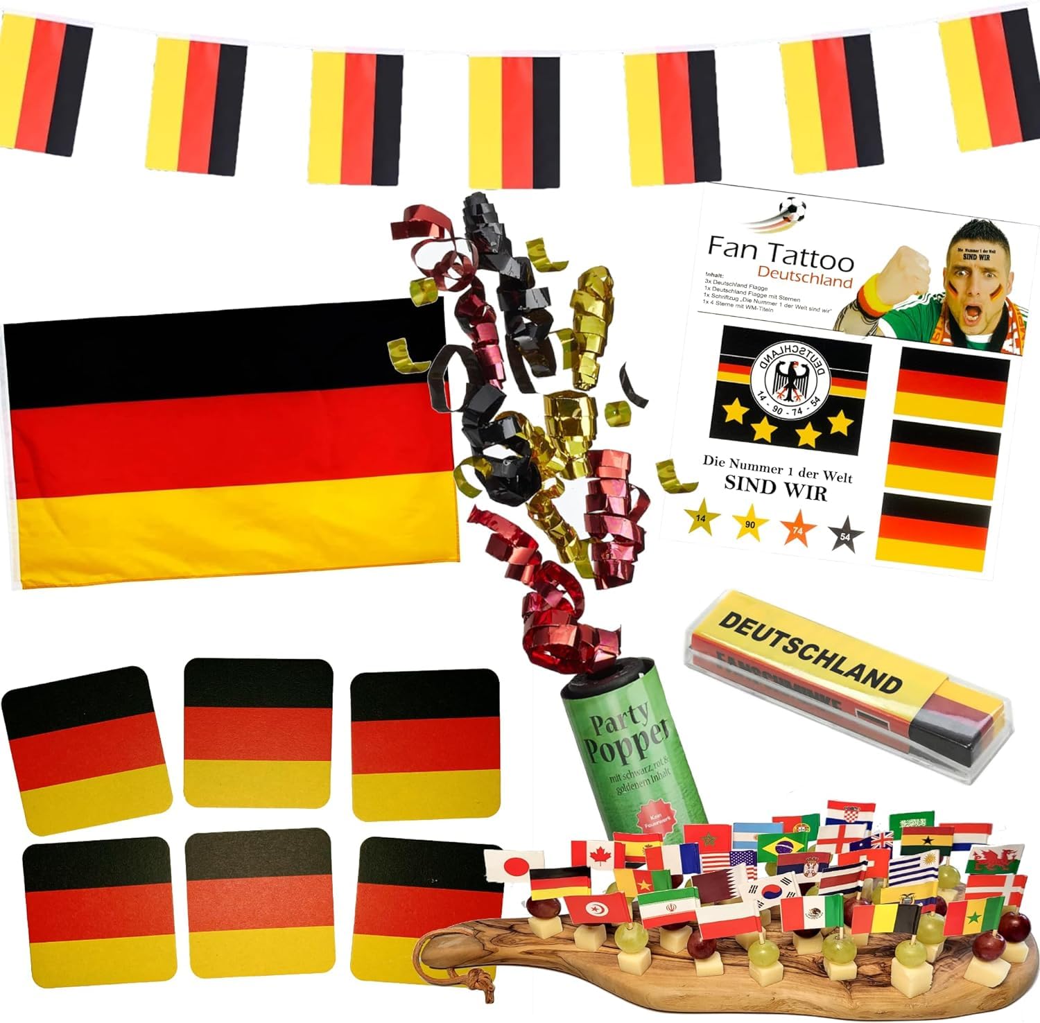 Set di articoli per fan della Germania, ideale per eventi sportivi