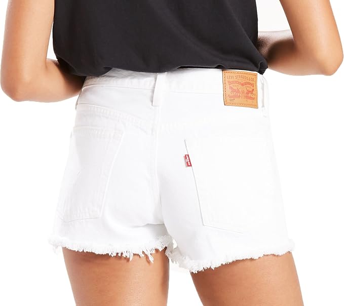 Levi's Donna - Shorts in Jeans Bianco con Orlo Sfrangiato : Amazon.it:  Abbigliamento