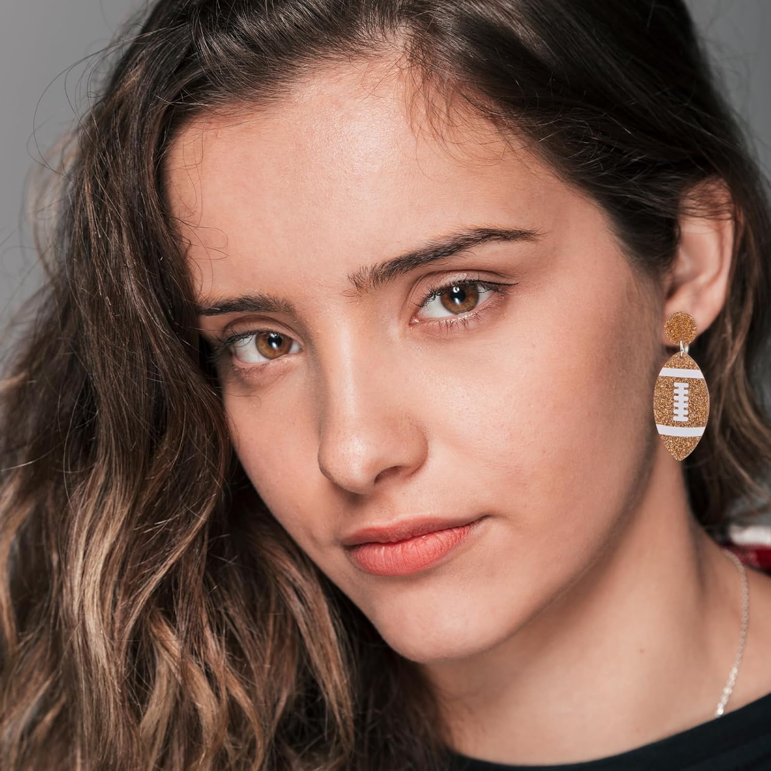 Rugby Earrings, Acrylic Rugby Dangle Drop Earrings Stylish Sports Studs Football Dangle Earrings Jewelry Gift for Women Sport Lover