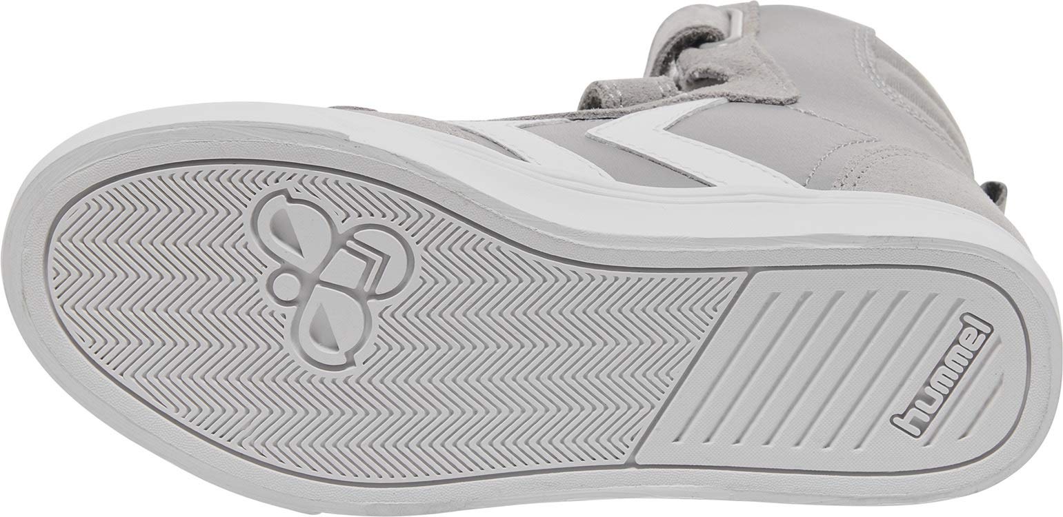 hummel Kids Slimmer Stadil Leather High Sneaker, Grey, Size 35