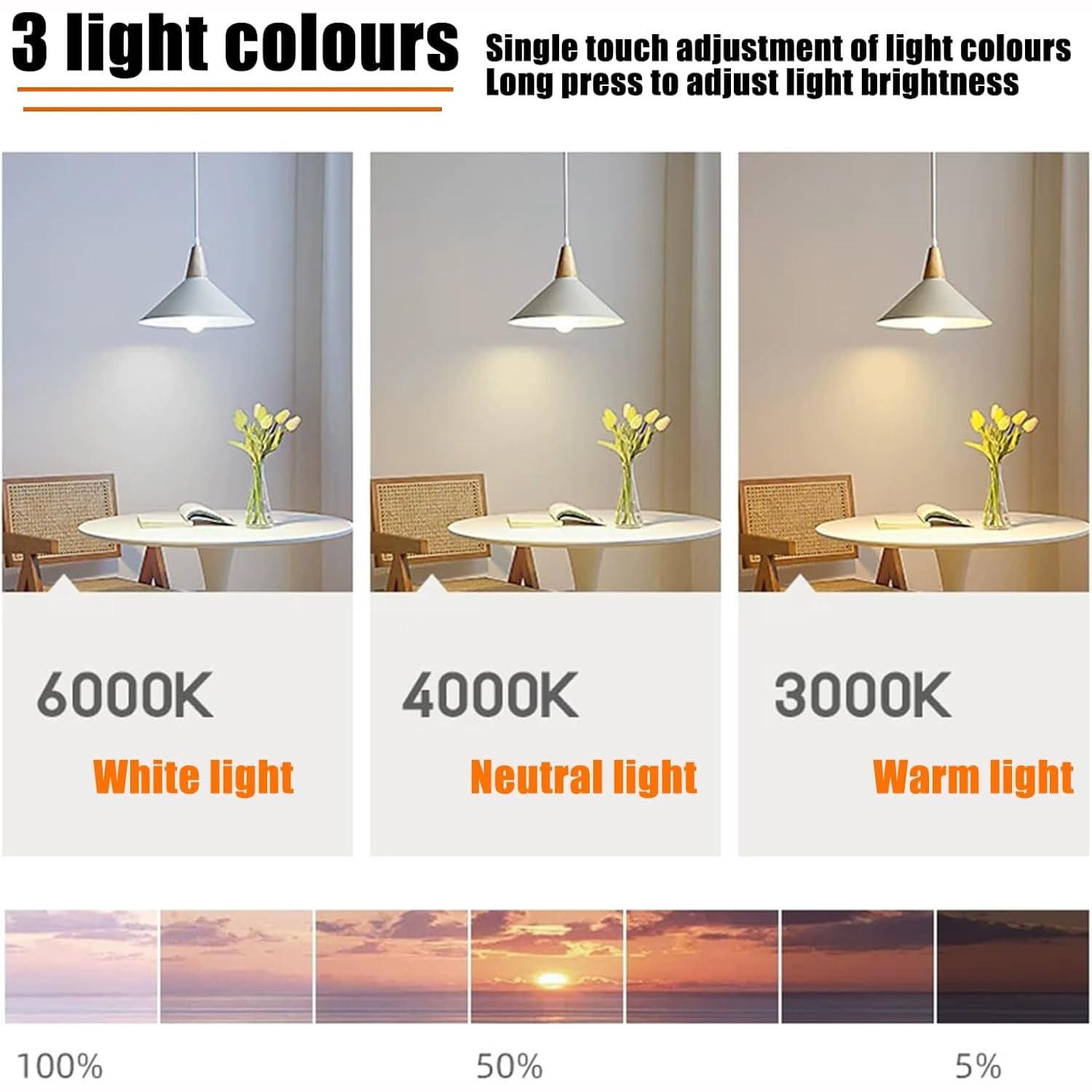 Lustro łazienkowe z podświetleniem LED, 70 x 90 cm i 60 x 80 cm, ścienne, regulowane 3 kolory, sterowanie dotykowe, idealne do dekoracji domu (75 x 120 cm)
