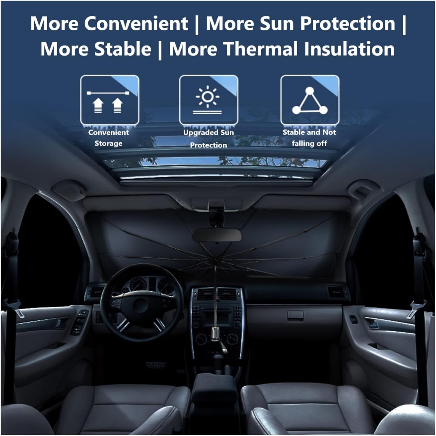 Car Sun Shade Windshield Dedicated for Subaru Crosstrek, Portable Sunshade Umbrella Sun Visor Accessories with Leather Storage Bag