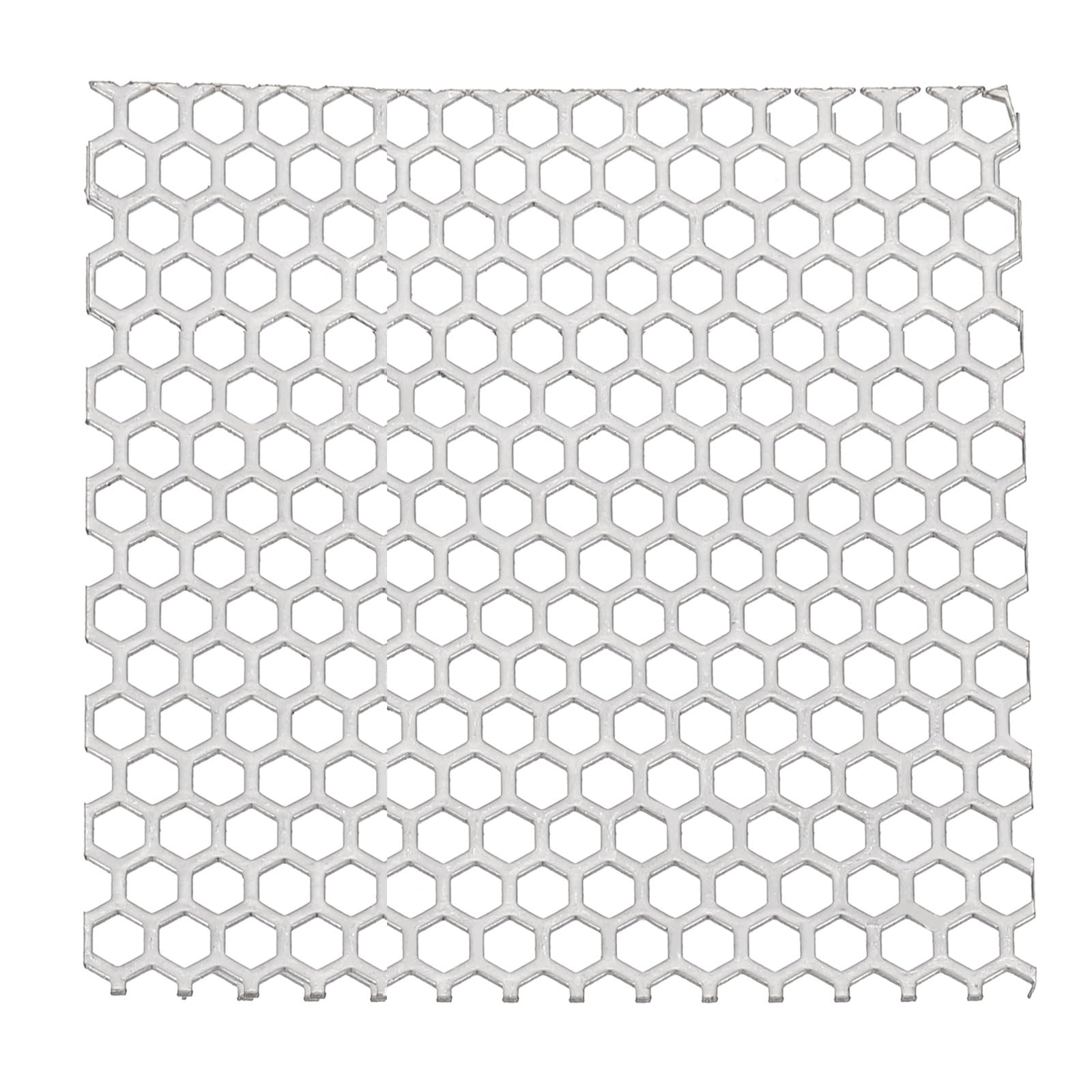 PATIKIL Feuilles métalliques perforées de 8,9 x 8,9 cm, trou hexagonal de 0,6 cm, maille en acier inoxydable 304, plaque métallique perforée étendue pour grille de ventilation et de sécurité