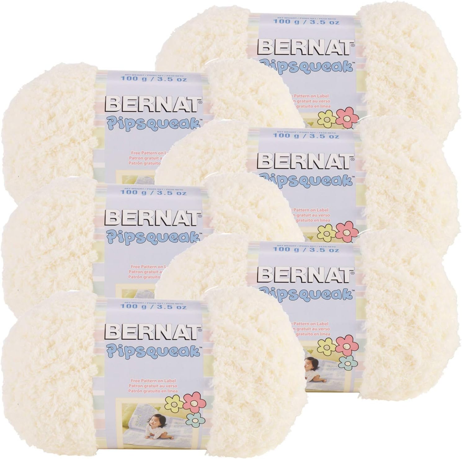 (6 Pack) Bernat Pipsqueak Yarn Vanilla