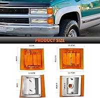 Vista 6 de Bestview - Conjunto de luz de giro frontal, luz de esquina, reflector de marca lateral superior e inferior, carcasa cromada, lente ámbar compatible