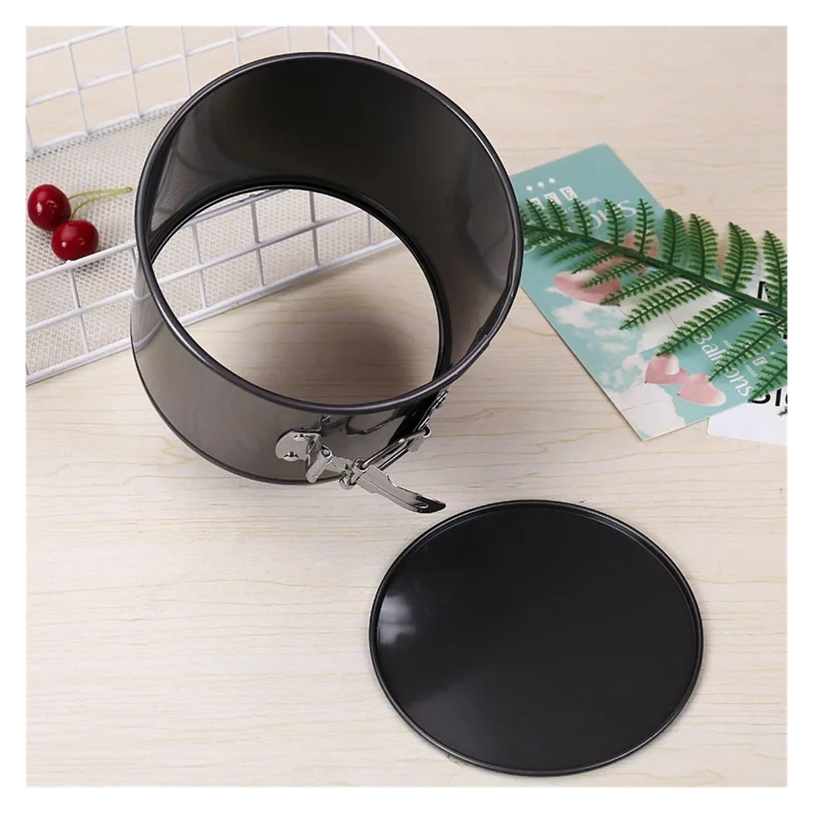 Genérico Molde redondo grueso y extraíble for tartas, de acero al carbono, antiadherente, duradero.(Four-piece set)