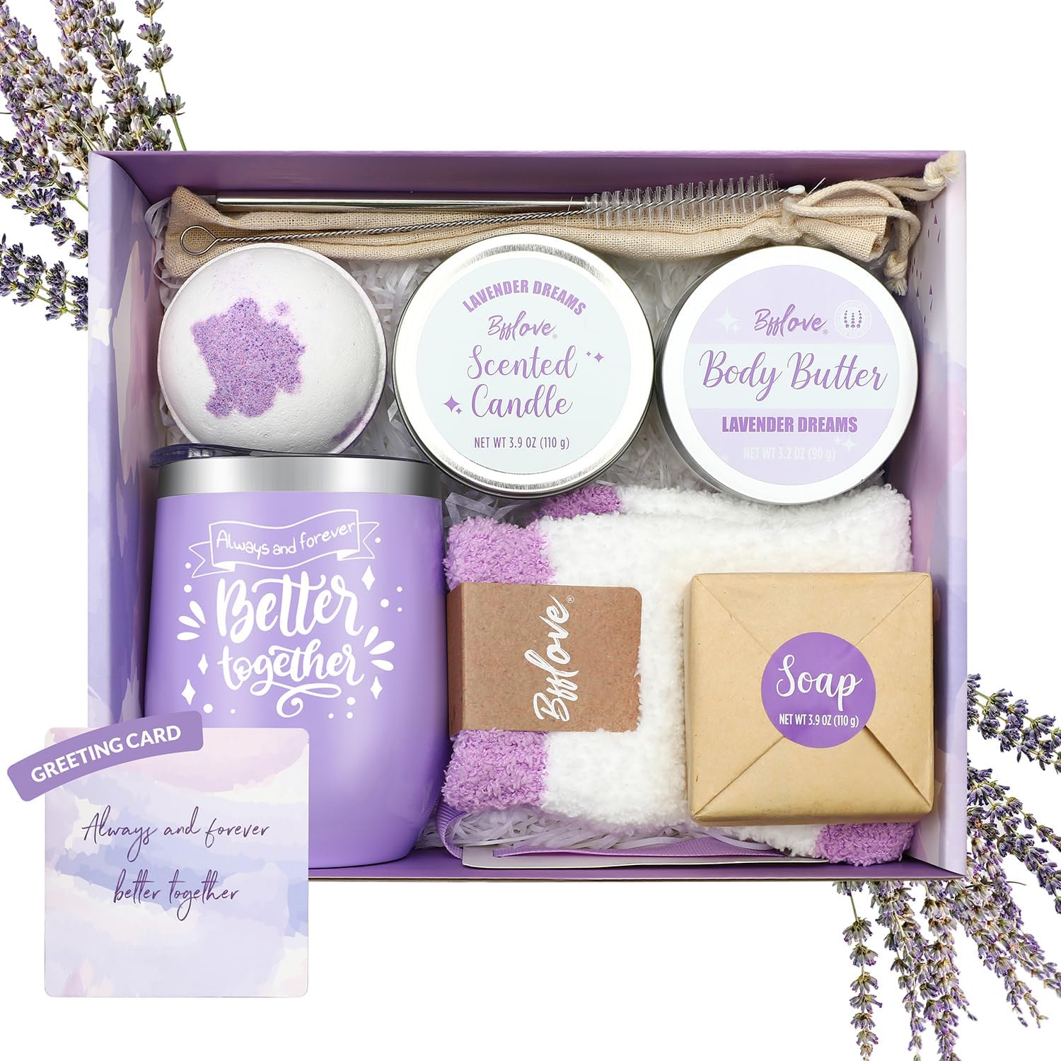 Birthday Pamper Gifts for Women, Pamper Hamper Kit for Her, 7Pcs Self