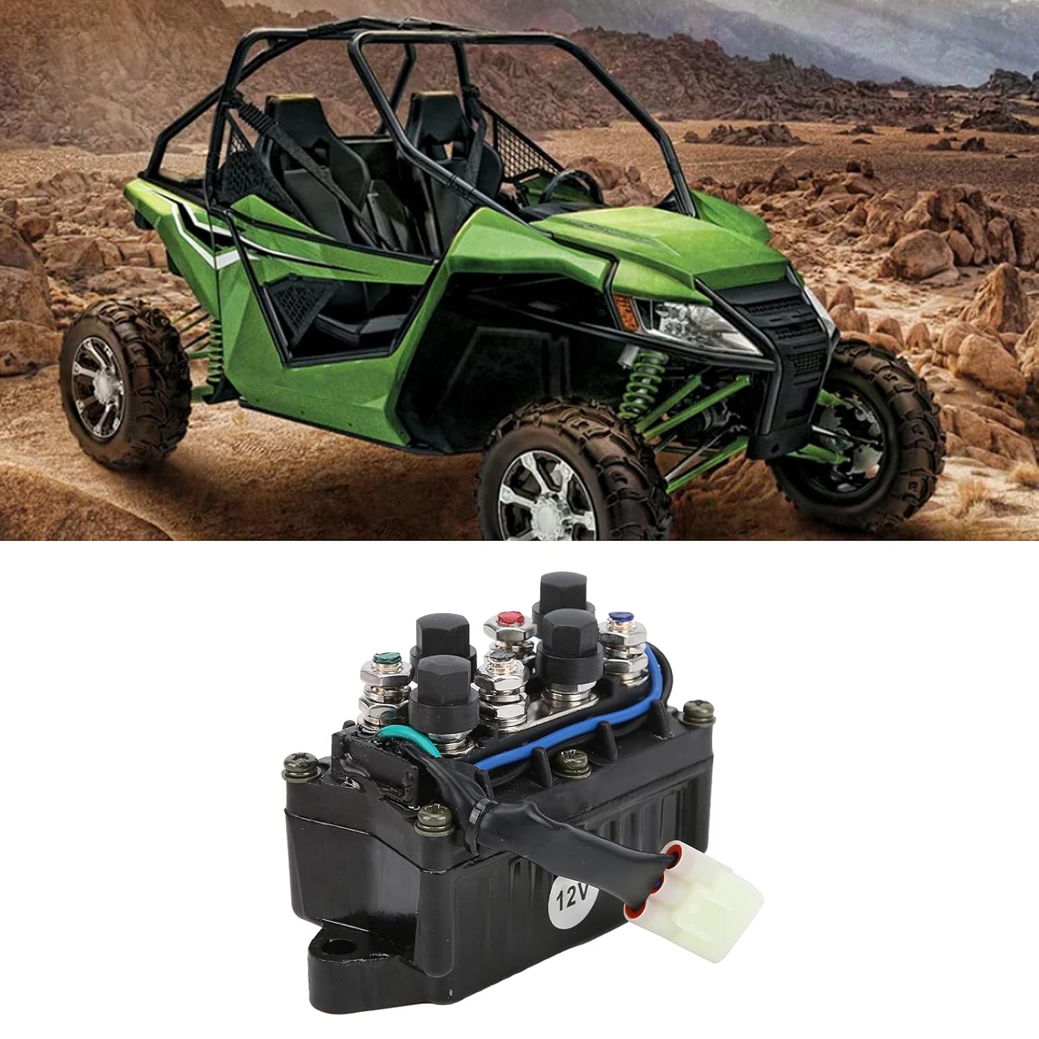 Bnineteenteam 12V Solenoid Switch, 0436 700 ABS Metal Winch Contactor Suitable for Arctic Cat Snowmobile Winch Kit