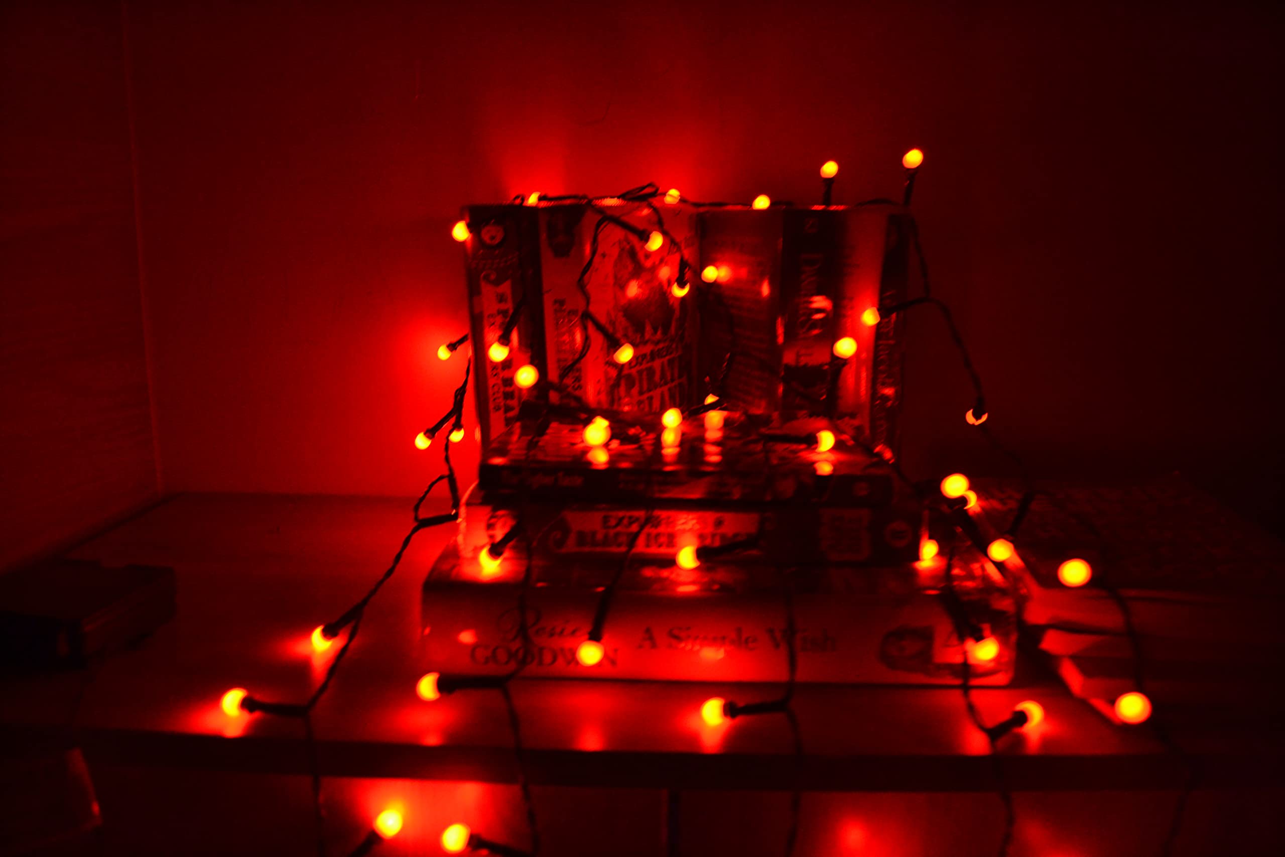 Red Berry LED Fairy String Lights - 8 Mode, Pack of 200 Waterproof Decorative Indoor/Outdoor Lights for Christmas, Wedding & More - Battery Powered