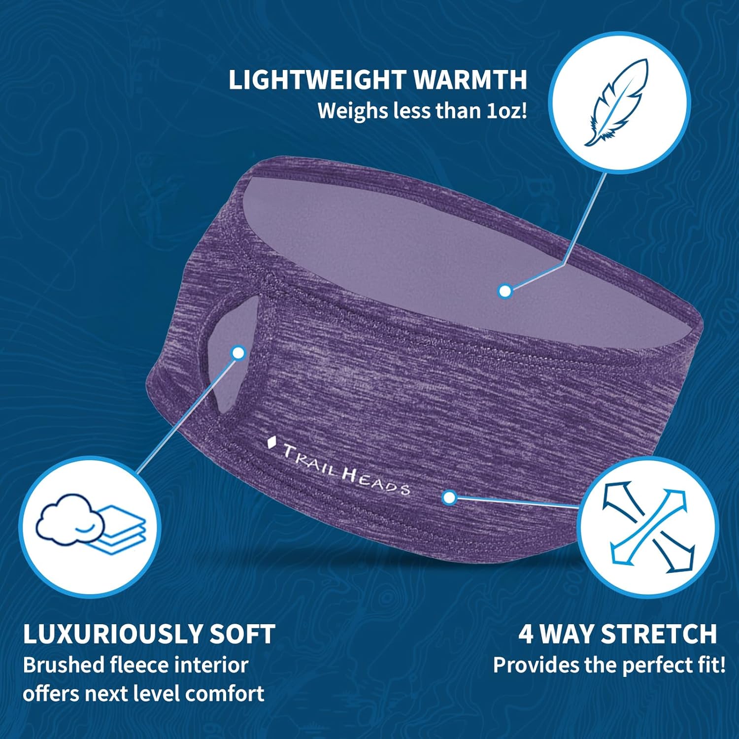 TrailHeads Womens Ponytail Headband - Moisture Wicking Hair Headband for Running, Winter, Workout - Athletic Headband Women - Image 2