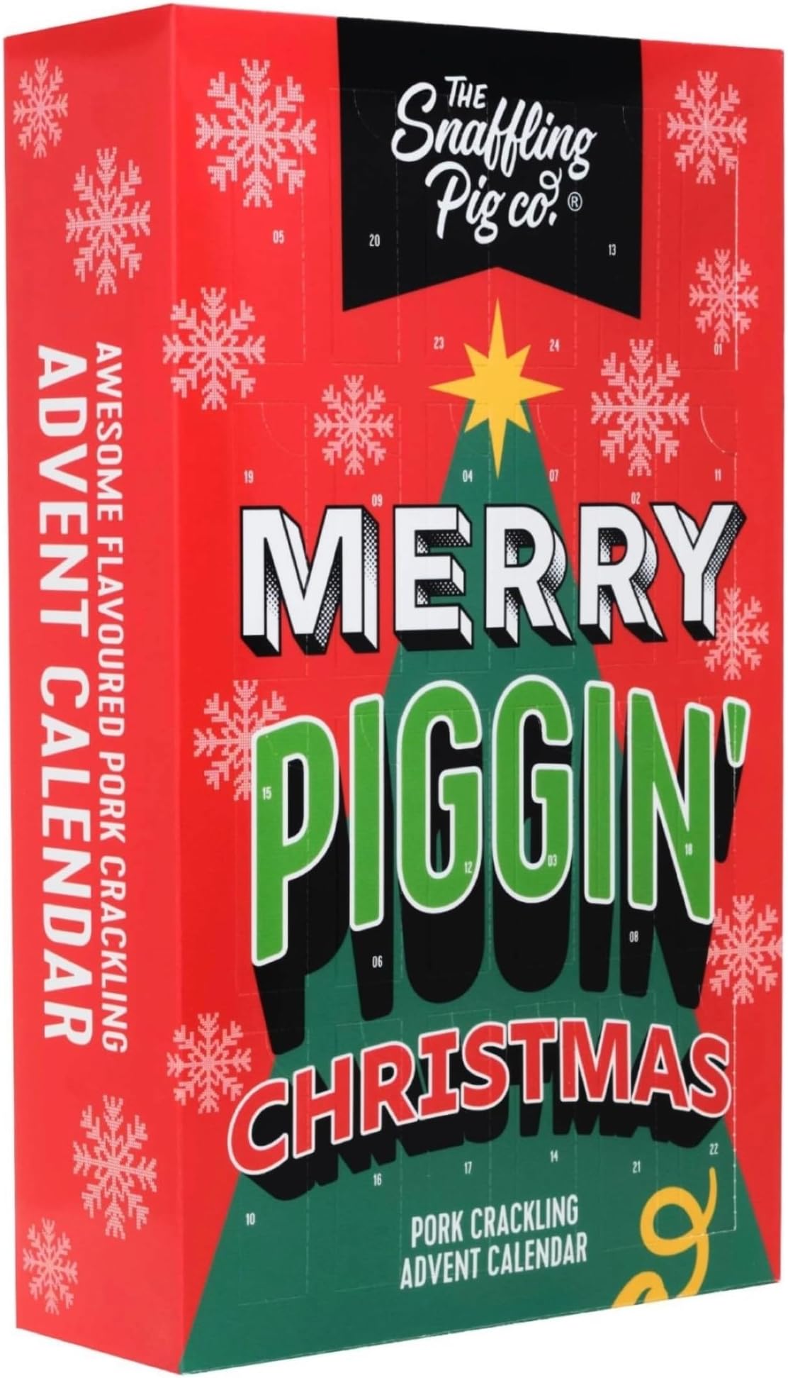 The Snaffling Pig Co Pork Crackling, Merry Piggin' Christmas Advent Calendar, 240 g (Pack of 1)
