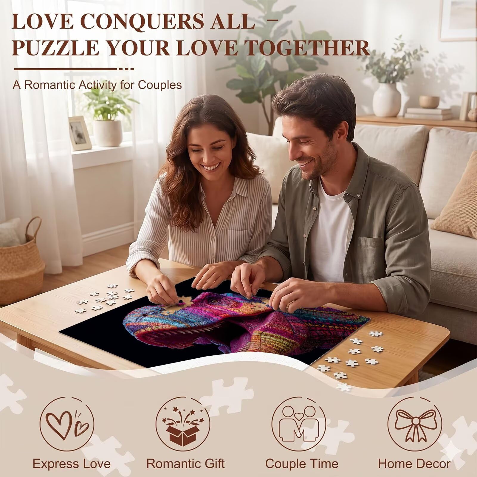 Puzzle 6000 Pezzi Classici, Puzzle Dinosauro sogno 179 x 105 cm, Gioco Educativo e Antistress in Legno con Poster Incluso, Ttività DIY per Famiglia, Regalo per Appassionati, Decor Parete Casa, f0-600