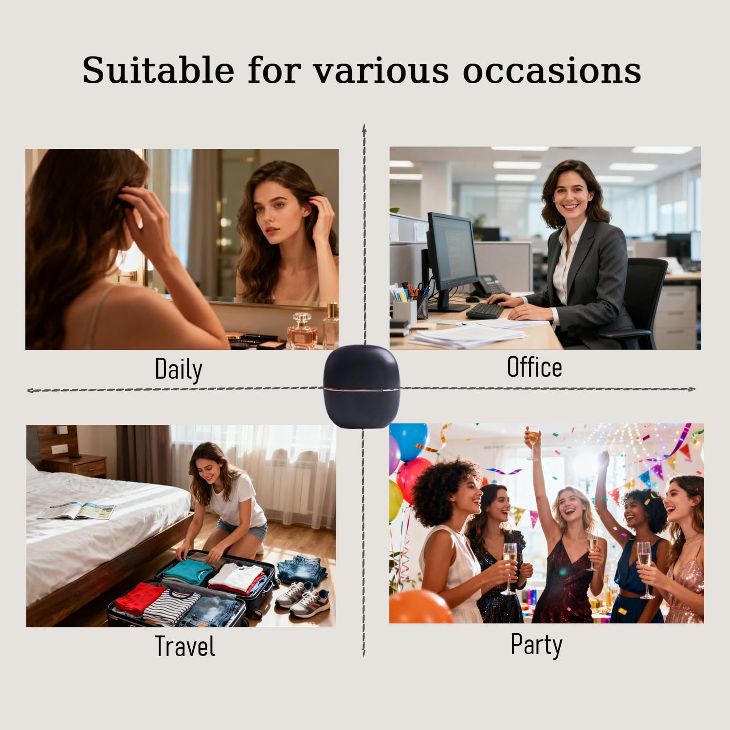 Mini Hair Straightener, Rechargeable Portable Brush with 3-Speed Temperature Control, Fast Heating Anti-Scald Design for Women, Travel and Home Use - Image 6