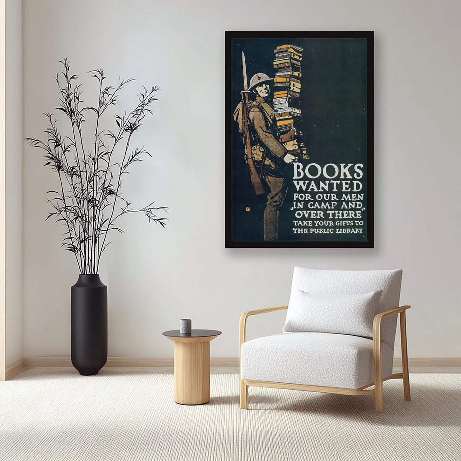 WCYB Libros buscados por nuestros hombres sobre allí 1941 de historia de Estados Unidos, impresiones en lienzo, pinturas decorativas para pared, marco para colgar, 50,8 cm de largo x 76,2 cm de ancho