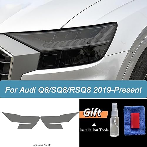 Miniatura 3 de LAVIYE Película protectora para faros de coche, color negro ahumado, adhesivo de TPU transparente, para Audi Q8 SQ8 RSQ8 2019 2020 2021 2022