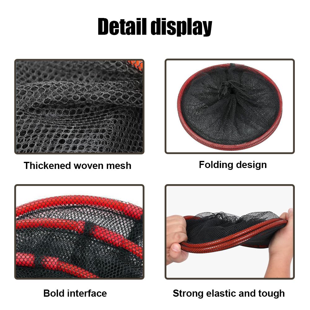 DONGKER Panier a Poissons Flottant,Cage de Rangement Pliable pour Poissons d'eau Douce avec Corde d'attache pour la Pêche en Plein Air