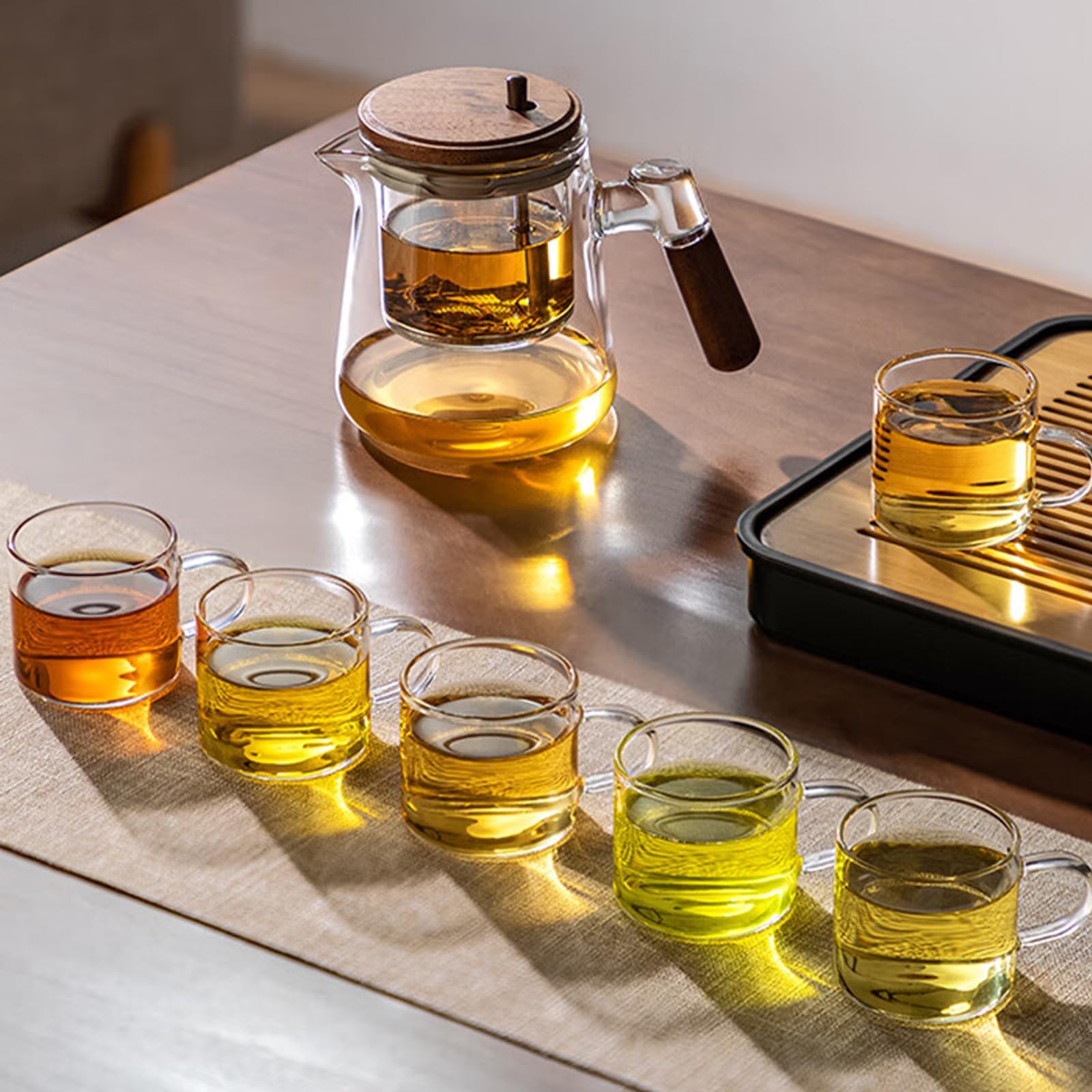 Teekanne Glas, 600ML Teekanne Mit Siebeinsatz, Borosilikatglas Teeservice Glasteekanne, Teekanne Glas Mit Edelstahl Siebeinsatz, Tee-Ei for Lose Blätter Teekanne(Transparent,12.2 * 10.7 * 8.5cm)