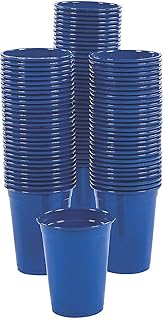 Fun Express Bulk Blue Plastic Cups - 100 Ct. - Party Supplies - 100 Pieces
