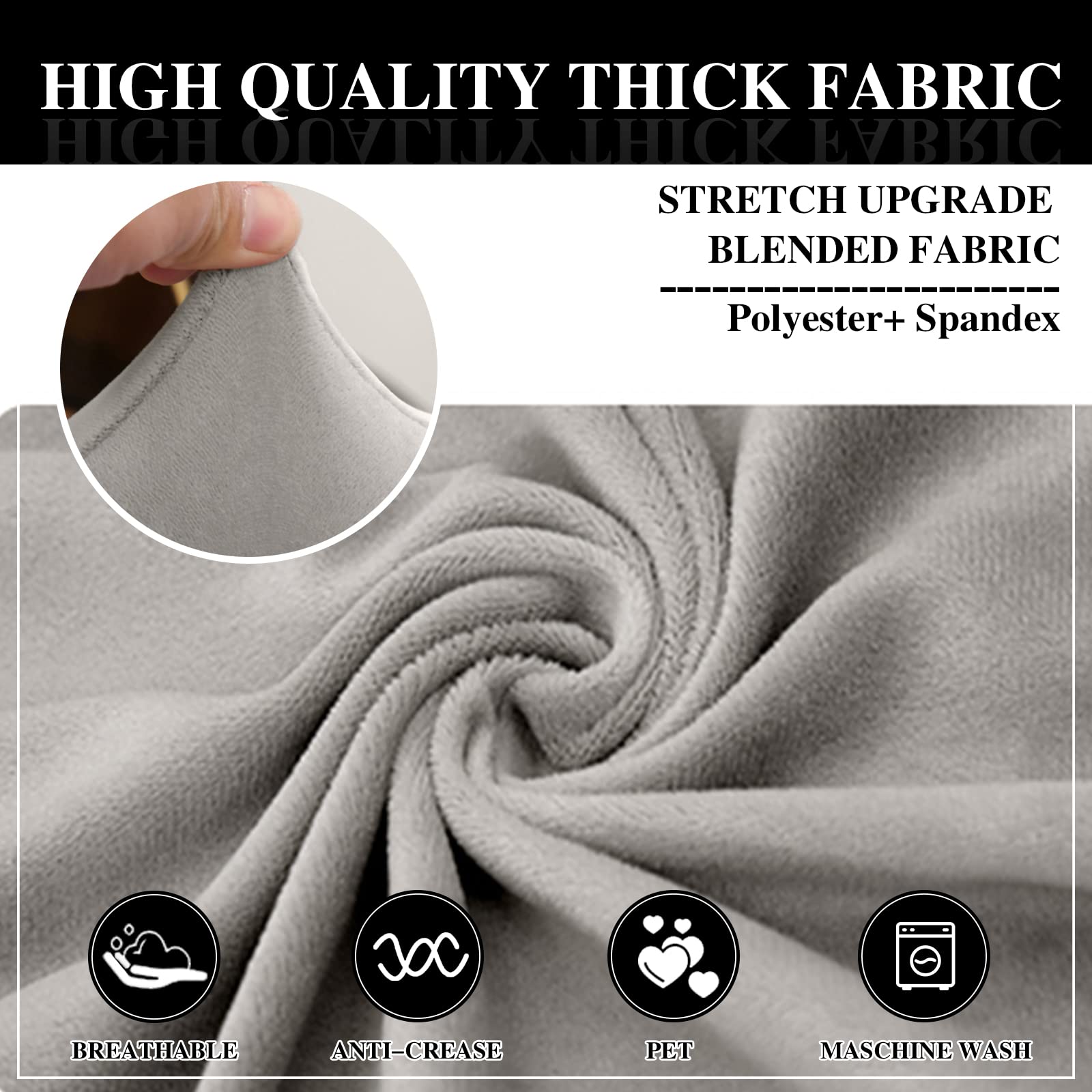 Jaotto Copripoltrona 1 Posto Elasticizato,Fodere Copripoltrona Universale,Copripoltrona da Cocktail Chesterfield Velluto Lavabile Antiscivolo per Bancone Soggiorno Tullsta (Grigio,1 Pezzo)