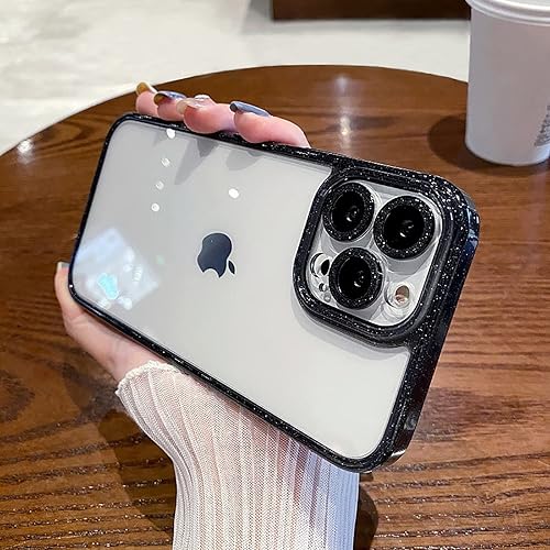 Miniatura 3 de Eiyikof Funda para iPhone 13 Pro Max con protector de lente de cámara brillante, lindo diamante brillante, parte trasera delgada y purpurina