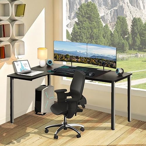 Miniatura 8 de DESIGNA Escritorio para juegos de 60 pulgadas, escritorio esquinero en forma de L con alfombrilla grande para mouse, estación de trabajo ergonómica