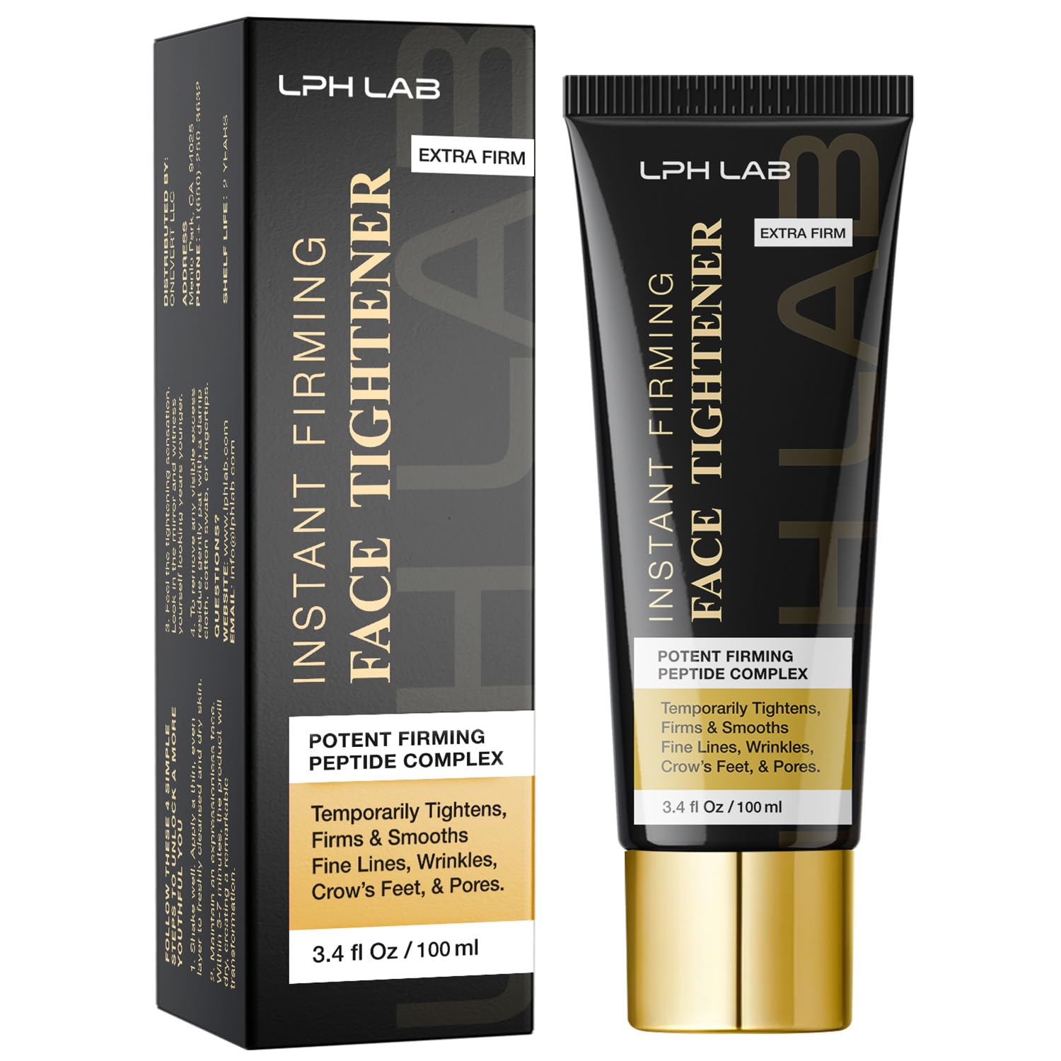 Temporary Face Tightener Extra Firm: Instant Face Lift Cream, Smooths & Conseals the Look of Deep Wrinkles Fine Lines Pores for Radiance, Not Makeup-Compatible, 3.4 Oz