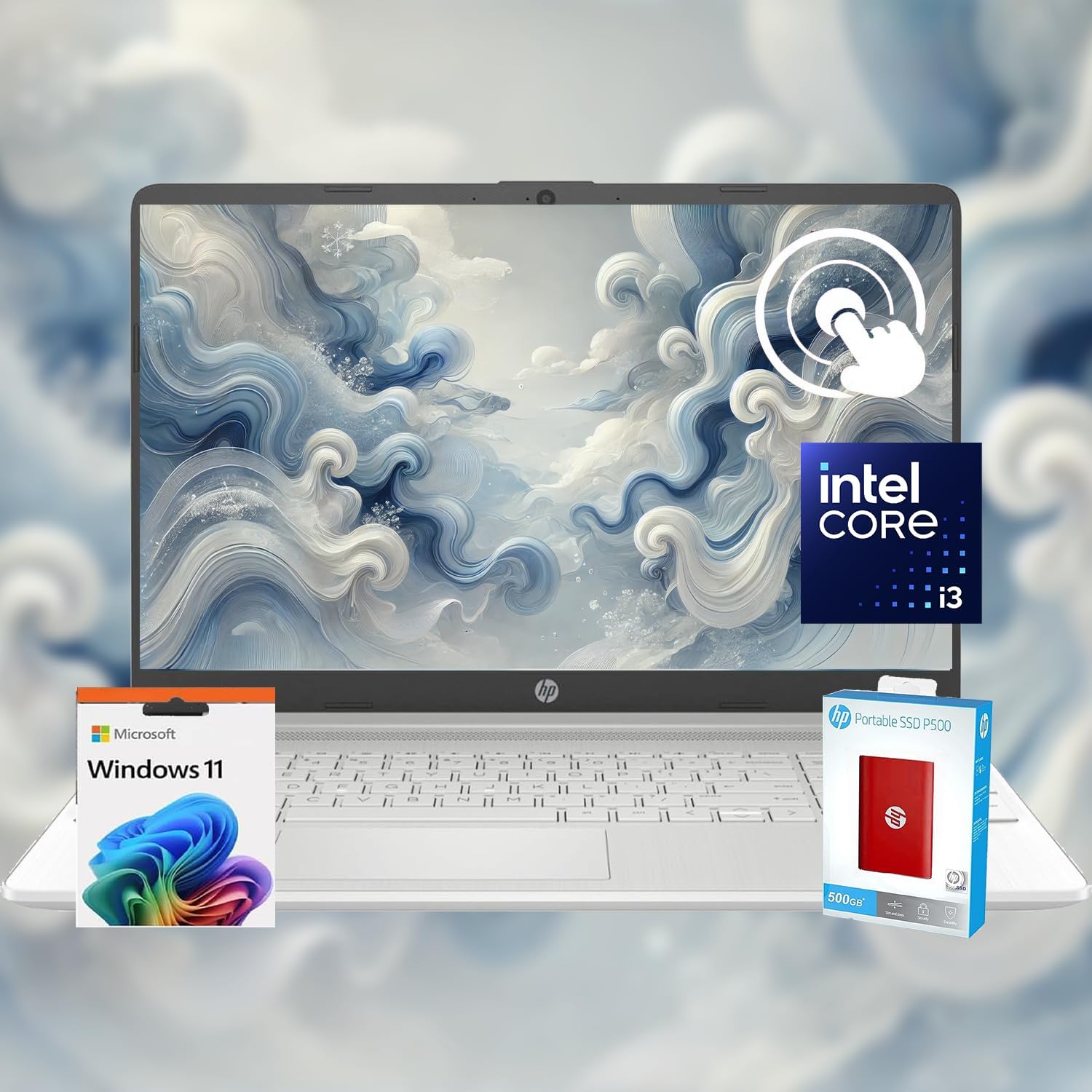 HP Pavilion 15.6" Touchscreen Laptop with 12 Months Microsoft • 40GB RAM • 1TB Storage (512GB SSD + 512GB External HD) • Intel Core 6-Core CPU • Upto 12 Hours Battery • w/WOWPC Bundle • Win 11