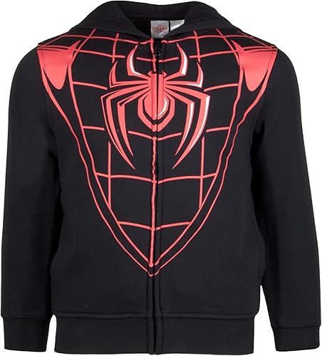 Miniatura 3 de Marvel Sudadera con capucha para niños de superhéroes con cremallera para niños, Spider-Man y Vengadores, sudadera con capucha para niños