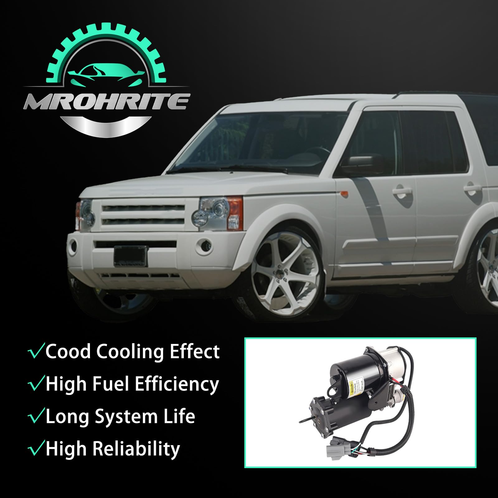 Compresor y relé de suspensión neumática adecuados para Discovery 3 04-09, Range Rover Sport 05-13, Discovery 4 09-12 Número de pieza LR015303 LR023964 LR045251