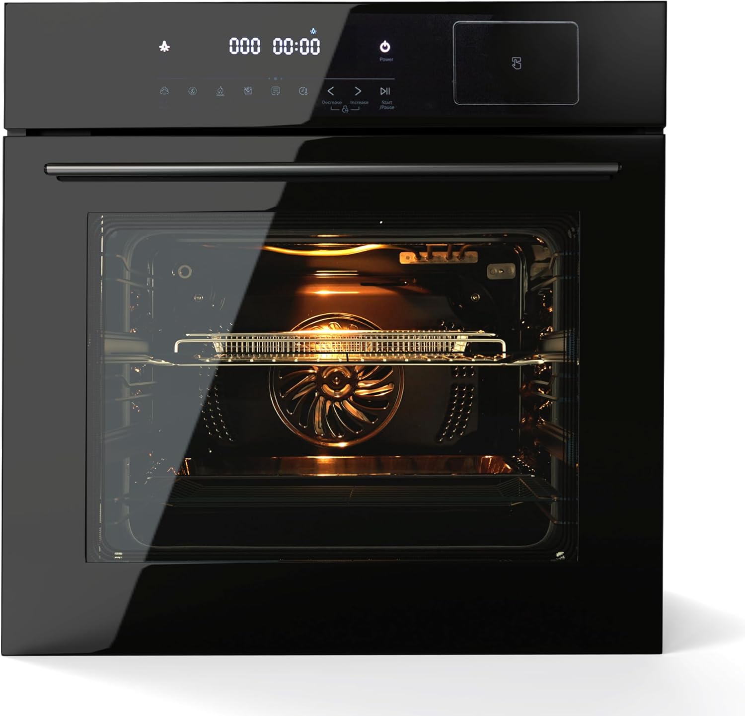24 Inch Built-in Electric Single Wall Oven,2.5Cu.ft. Stainless Steel Convection Oven with 8 Cooking Functions