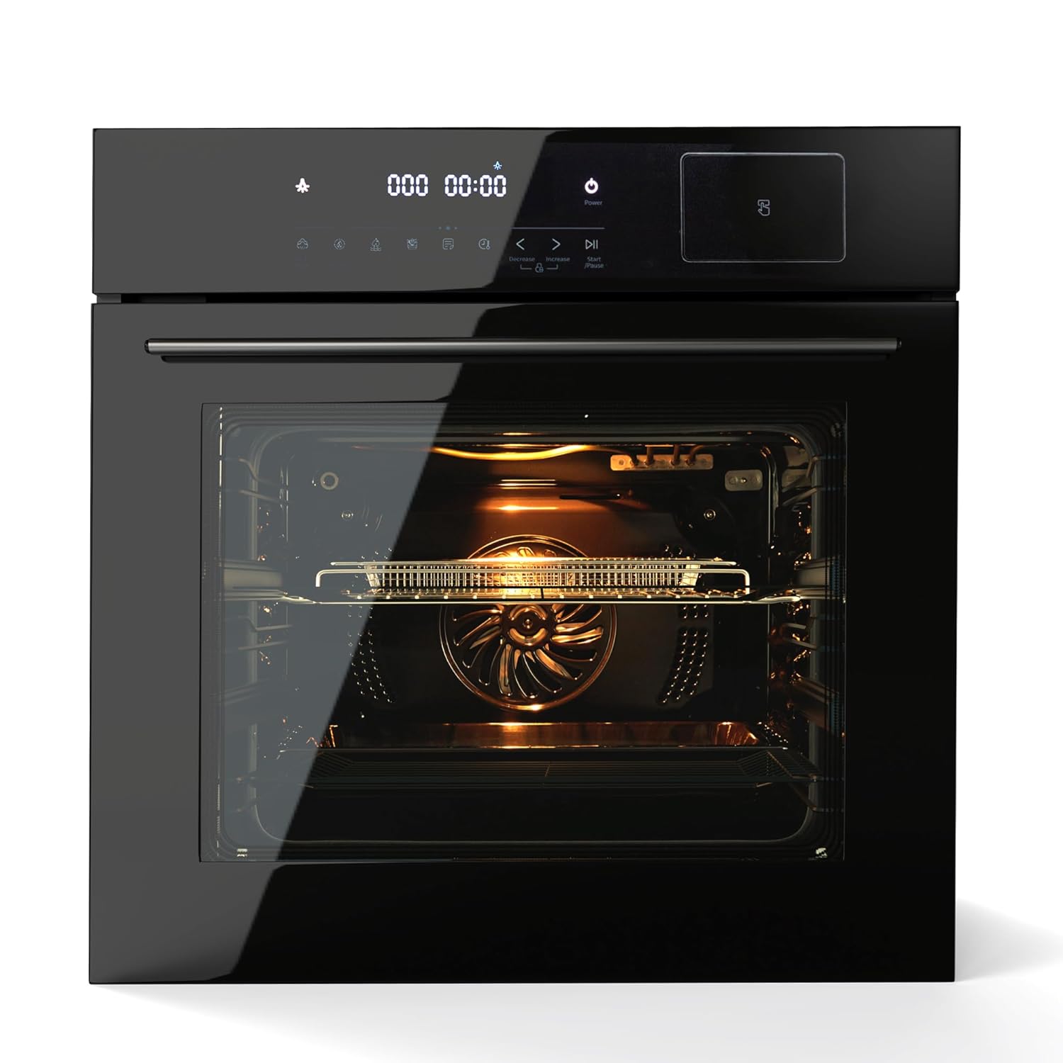 24 Inch Built-in Electric Single Wall Oven 2 5Cu ft Stainless Steel Convection Oven with 8 Cooking Functions